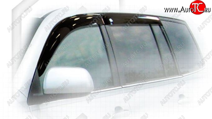2 199 р. Дефлектора окон CA-Plastic Toyota Highlander XU40 рестайлинг (2010-2013) (Classic полупрозрачный, Без хром.молдинга, Крепление только на скотч)  с доставкой в г. Пермь