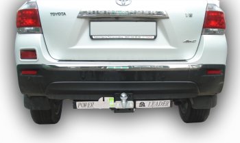 Фаркоп Лидер Плюс (съемный шар тип F, с нержавеющей пластиной) Toyota Highlander  XU40 (2010-2013) рестайлинг
