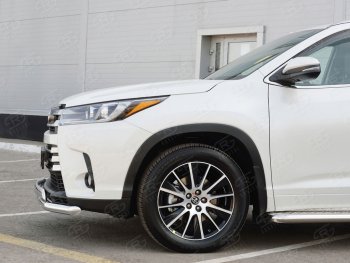 15 999 р. Защита переднего бампера (2 трубы Ø63 и 75х42 мм, нержавейка) Russtal Toyota Highlander XU50 дорестайлинг (2013-2017)  с доставкой в г. Пермь. Увеличить фотографию 4