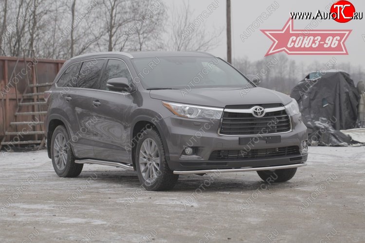 11 879 р. Защита переднего бампера одинарная Souz-96 (d42) Toyota Highlander XU50 дорестайлинг (2013-2017)  с доставкой в г. Пермь
