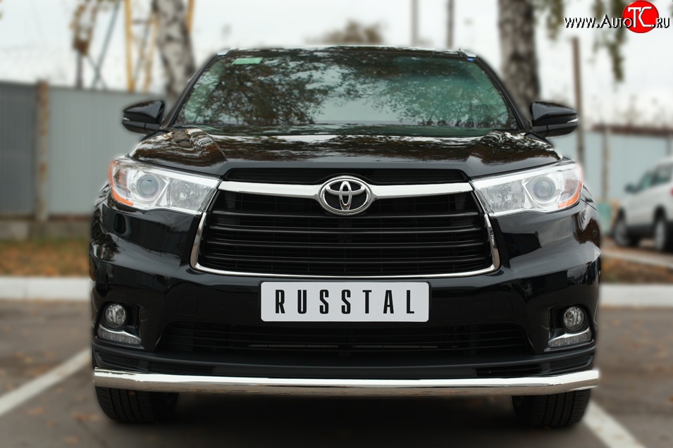 16 999 р. Одинарная защита переднего бампера диаметром 63 мм SLITKOFF  Toyota Highlander  XU50 (2013-2017) дорестайлинг  с доставкой в г. Пермь