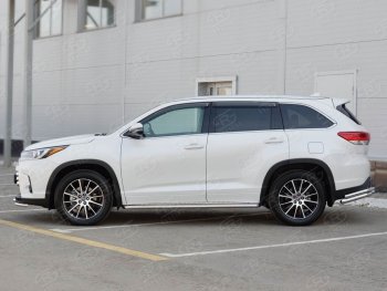 23 799 р. Широкая защита порогов с трубой диаметром 42 мм SLITKOFF v2 Toyota Highlander XU50 дорестайлинг (2013-2017)  с доставкой в г. Пермь. Увеличить фотографию 3