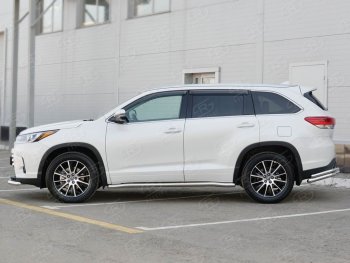 23 399 р. Защита порогов SLITKOFF из круглой трубы диаметром 63 мм SLITKOFF v3  Toyota Highlander  XU50 (2013-2017) дорестайлинг  с доставкой в г. Пермь. Увеличить фотографию 2