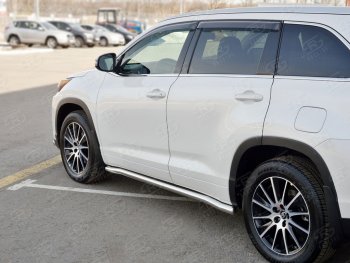 23 399 р. Защита порогов SLITKOFF из круглой трубы диаметром 63 мм SLITKOFF v3  Toyota Highlander  XU50 (2013-2017) дорестайлинг  с доставкой в г. Пермь. Увеличить фотографию 3