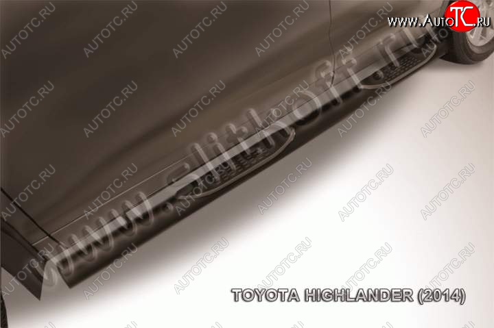 15 249 р. Защита порогов Slitkoff  Toyota Highlander  XU50 (2013-2017) дорестайлинг (Цвет: серебристый)  с доставкой в г. Пермь