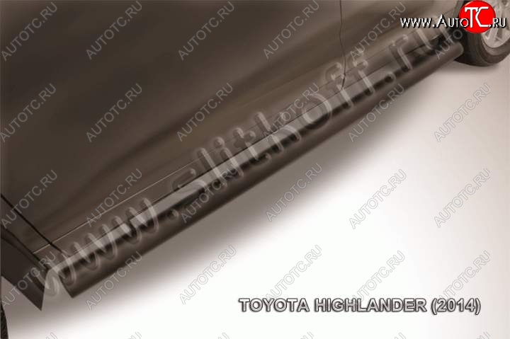 13 999 р. Защита порогов Slitkoff  Toyota Highlander  XU50 (2013-2017) дорестайлинг (Цвет: серебристый)  с доставкой в г. Пермь