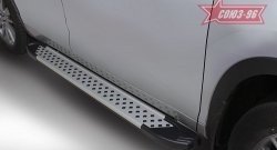 9 089 р. Пороги из алюминиевого профиля Souz-96 Toyota Highlander XU50 дорестайлинг (2013-2017)  с доставкой в г. Пермь. Увеличить фотографию 3