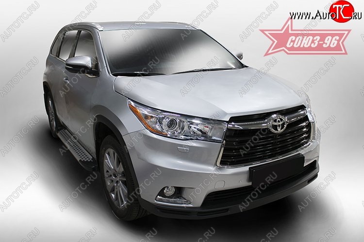 9 089 р. Пороги из алюминиевого профиля Souz-96 Toyota Highlander XU50 дорестайлинг (2013-2017)  с доставкой в г. Пермь