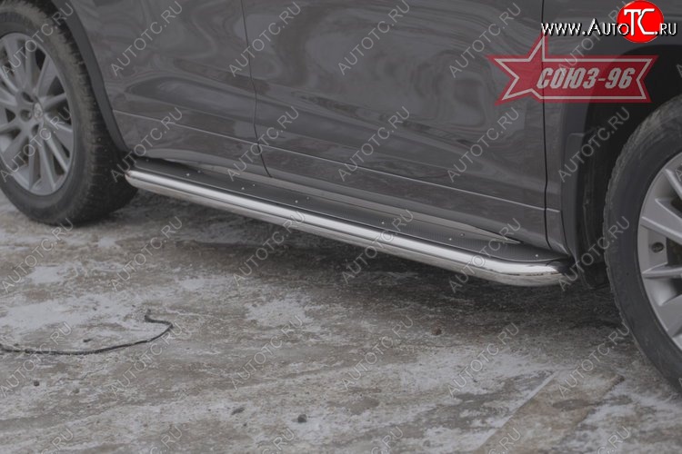 23 264 р. Защита порогов с листом Souz-96 (d60). Toyota Highlander XU50 дорестайлинг (2013-2017)  с доставкой в г. Пермь