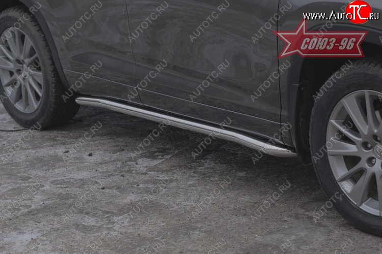15 524 р. Защита порогов Souz-96 (d60) v1 Toyota Highlander XU50 дорестайлинг (2013-2017)  с доставкой в г. Пермь