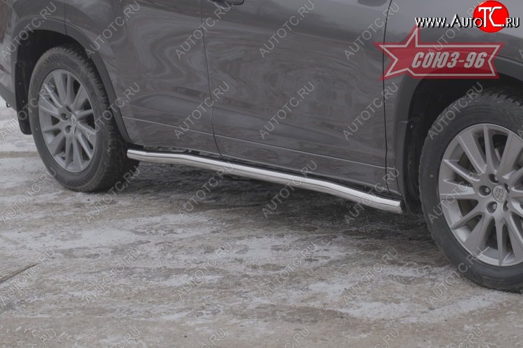 15 029 р. Защита порогов Souz-96 (d60) Toyota Highlander XU50 дорестайлинг (2013-2017)  с доставкой в г. Пермь