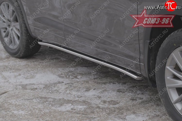 16 379 р. Защита порогов из овальной трубы Souz-96 (d75х42) Toyota Highlander XU50 дорестайлинг (2013-2017)  с доставкой в г. Пермь
