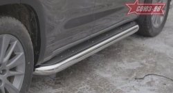 Защита порогов с листом Souz-96 (d76). Toyota Highlander  XU50 (2013-2017) дорестайлинг