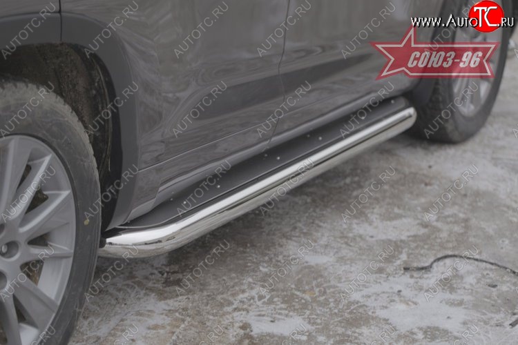 27 404 р. Защита порогов с листом Souz-96 (d76).  Toyota Highlander  XU50 (2013-2017) дорестайлинг  с доставкой в г. Пермь