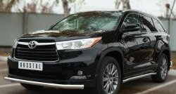 21 599 р. Защита порогов из круглой трубы диаметром 63 мм SLITKOFF Toyota Highlander XU50 дорестайлинг (2013-2017)  с доставкой в г. Пермь. Увеличить фотографию 2