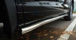 21 599 р. Защита порогов из круглой трубы диаметром 63 мм SLITKOFF Toyota Highlander XU50 дорестайлинг (2013-2017)  с доставкой в г. Пермь. Увеличить фотографию 3
