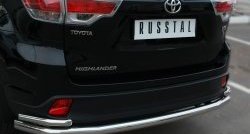 20 999 р. Защита заднего бампера (Ø63 и 42 мм, с углами, нержавейка) SLITKOFF  Toyota Highlander  XU50 (2013-2017) дорестайлинг  с доставкой в г. Пермь. Увеличить фотографию 3
