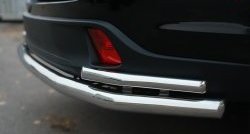 20 999 р. Защита заднего бампера (Ø63 и 42 мм, с углами, нержавейка) SLITKOFF  Toyota Highlander  XU50 (2013-2017) дорестайлинг  с доставкой в г. Пермь. Увеличить фотографию 4
