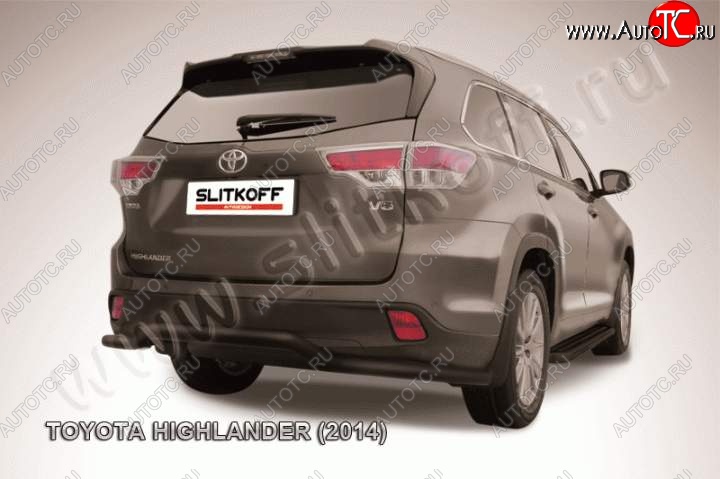10 999 р. Защита задняя Slitkoff Toyota Highlander XU50 дорестайлинг (2013-2017) (Цвет: серебристый)  с доставкой в г. Пермь