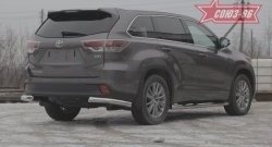 Защита заднего бампера из боковых уголков Souz-96 (d76) Toyota Highlander XU50 дорестайлинг (2013-2017)