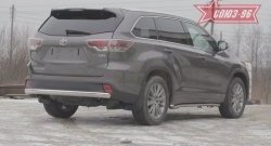 Защита заднего бампера Souz-96 рестайлинг (овал 75х42) Toyota Highlander XU50 дорестайлинг (2013-2017)