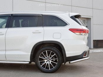 15 999 р. Защита заднего бампера (Ø63 мм уголки, нержавейка) SLITKOFF  Toyota Highlander  XU50 (2013-2017) дорестайлинг  с доставкой в г. Пермь. Увеличить фотографию 2