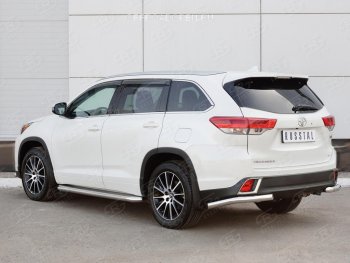 15 999 р. Защита заднего бампера (Ø63 мм уголки, нержавейка) SLITKOFF  Toyota Highlander  XU50 (2013-2017) дорестайлинг  с доставкой в г. Пермь. Увеличить фотографию 4