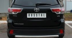 16 249 р. Защита заднего бампера (Ø63 мм, нержавейка) SLITKOFF  Toyota Highlander  XU50 (2013-2017) дорестайлинг  с доставкой в г. Пермь. Увеличить фотографию 2