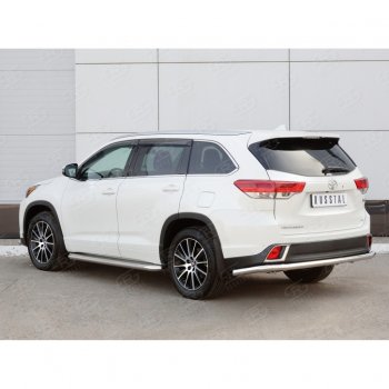 17 999 р. Защита заднего бампера (Ø63 мм, нержавейка) SLITKOFF  Toyota Highlander  XU50 (2016-2020) рестайлинг  с доставкой в г. Пермь. Увеличить фотографию 2