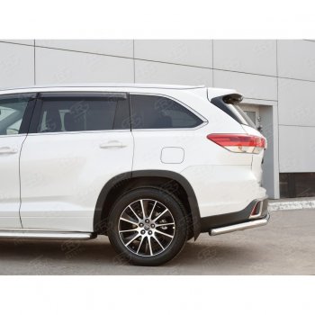 17 999 р. Защита заднего бампера (Ø63 мм, нержавейка) SLITKOFF  Toyota Highlander  XU50 (2016-2020) рестайлинг  с доставкой в г. Пермь. Увеличить фотографию 3