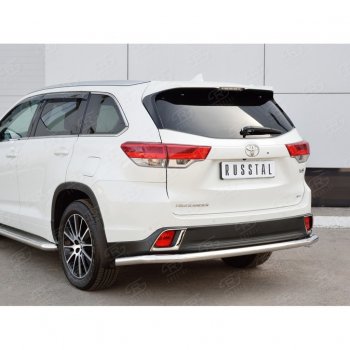 17 999 р. Защита заднего бампера (Ø63 мм, нержавейка) SLITKOFF  Toyota Highlander  XU50 (2016-2020) рестайлинг  с доставкой в г. Пермь. Увеличить фотографию 4