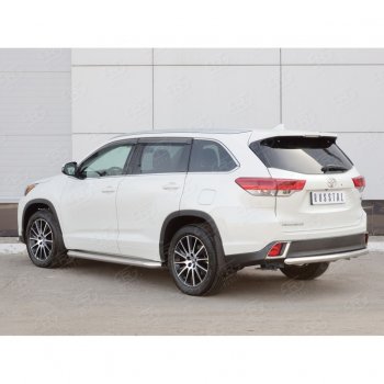 16 799 р. Защита заднего бампера (Ø63 мм, нержавейка) SLITKOFF  Toyota Highlander  XU50 (2013-2017) дорестайлинг  с доставкой в г. Пермь. Увеличить фотографию 2