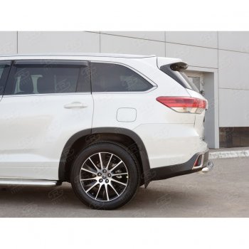 16 799 р. Защита заднего бампера (Ø63 мм, нержавейка) SLITKOFF  Toyota Highlander  XU50 (2013-2017) дорестайлинг  с доставкой в г. Пермь. Увеличить фотографию 3