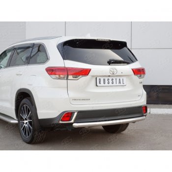 16 799 р. Защита заднего бампера (Ø63 мм, нержавейка) SLITKOFF  Toyota Highlander  XU50 (2013-2017) дорестайлинг  с доставкой в г. Пермь. Увеличить фотографию 4