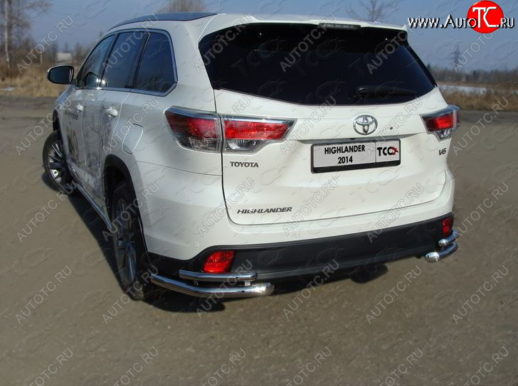 24 999 р. Защита заднего бампера (уголки двойные) ТСС 60,3/42,4 мм  Toyota Highlander  XU50 (2013-2017) дорестайлинг  с доставкой в г. Пермь