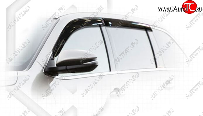 2 199 р. Дефлектора окон CA-Plastic Toyota Highlander XU50 дорестайлинг (2013-2017) (Classic полупрозрачный, Без хром.молдинга)  с доставкой в г. Пермь