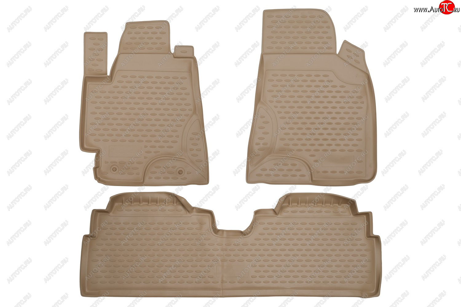 9 649 р. Коврики в салон Element 3 шт. (полиуретан)  Toyota Highlander  XU20 - Kluger  XU20 (Цвет: бежевый)  с доставкой в г. Пермь