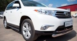77 999 р. Защита порогов из круглой трубы диаметром 76 мм (рестайлинг) Russtal Toyota Highlander XU40 рестайлинг (2010-2013) (Защита порогов с со скосами на торцах (вариант 1))  с доставкой в г. Пермь. Увеличить фотографию 8
