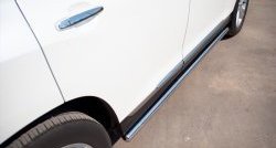 77 999 р. Защита порогов из круглой трубы диаметром 76 мм (рестайлинг) Russtal Toyota Highlander XU40 рестайлинг (2010-2013) (Защита порогов с со скосами на торцах (вариант 1))  с доставкой в г. Пермь. Увеличить фотографию 9