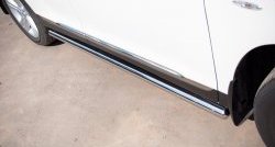 77 999 р. Защита порогов из круглой трубы диаметром 76 мм (рестайлинг) Russtal Toyota Highlander XU40 рестайлинг (2010-2013) (Защита порогов с со скосами на торцах (вариант 1))  с доставкой в г. Пермь. Увеличить фотографию 11