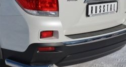 13 949 р. Защита заднего бампера (Ø63 мм уголки, нержавейка) SLITKOFF  Toyota Highlander  XU40 (2010-2013) рестайлинг  с доставкой в г. Пермь. Увеличить фотографию 2