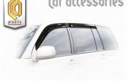 2 079 р. Дефлектора окон CA-Plastic Toyota Highlander XU20 рестайлинг (2003-2007) (Classic полупрозрачный, Без хром.молдинга, Крепление только на скотч)  с доставкой в г. Пермь. Увеличить фотографию 2