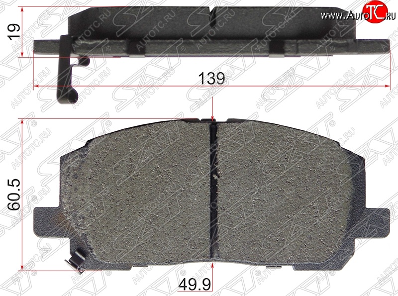1 289 р. Колодки тормозные SAT (передние) Toyota Highlander XU20 дорестайлинг (2000-2003)  с доставкой в г. Пермь