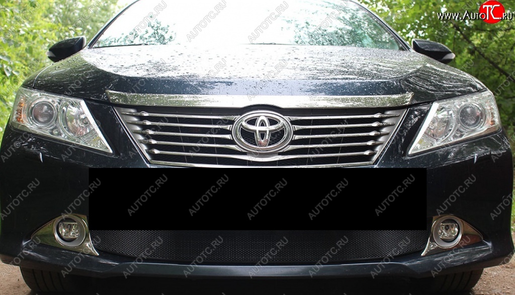 1 469 р. Защитная решётка в воздуховод автомобиля Russtal (черная) Toyota Highlander XU40 дорестайлинг (2007-2010)  с доставкой в г. Пермь