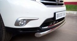 17 849 р. Защита переднего бампера (Ø76 мм, нержавейка) SLITKOFF Toyota Highlander XU40 рестайлинг (2010-2013)  с доставкой в г. Пермь. Увеличить фотографию 2
