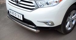 17 849 р. Защита переднего бампера (Ø76 мм, нержавейка) SLITKOFF Toyota Highlander XU40 рестайлинг (2010-2013)  с доставкой в г. Пермь. Увеличить фотографию 3
