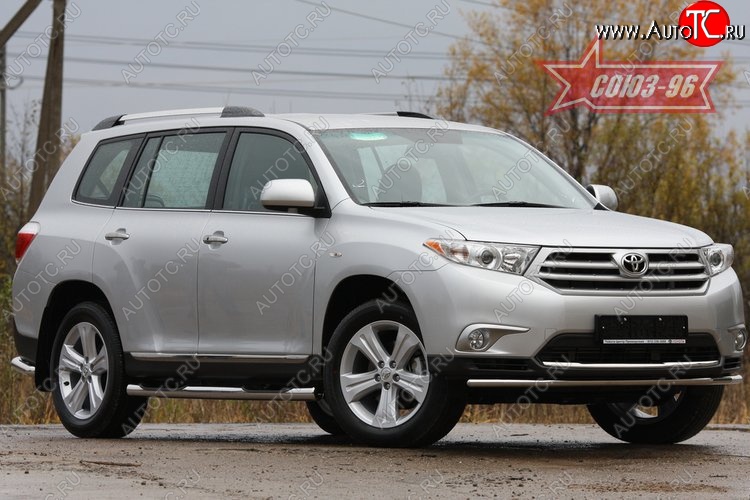 11 879 р. Защита переднего бампера одинарная Souz-96 (d42). Toyota Highlander XU40 рестайлинг (2010-2013)  с доставкой в г. Пермь
