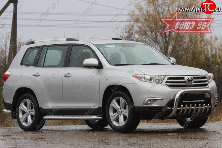 25 019 р. Защита переднего бампера Souz-96 (d76)  Toyota Highlander  XU40 (2010-2013) рестайлинг  с доставкой в г. Пермь