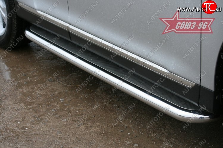 23 759 р. Защита порогов с листом Souz-96 (d60). Toyota Highlander XU40 рестайлинг (2010-2013)  с доставкой в г. Пермь