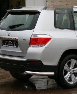 Защита заднего бампера из двойных боковых уголков d 76 SOUZ_96 Toyota Highlander  XU40 (2010-2013) рестайлинг